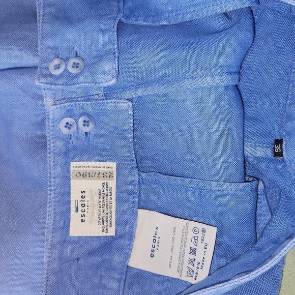 Escales Paris Women EU36/US6 100% Linen Sailor Button Front Back Pocket Shorts - Picture 10 of 16